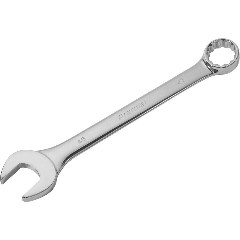 Loops 46Mm Extra Large Combination Spanner - Open Ended & 12 Point Metric Ring Wrench