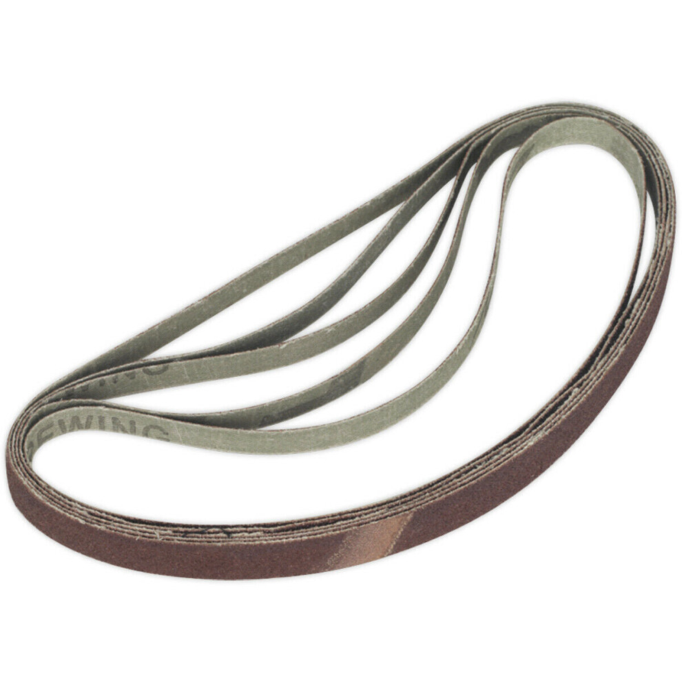 Loops 5 Pack - 12Mm X 456Mm Sanding Belts - 80 Grit Aluminium Oxide Slim Detail Loop