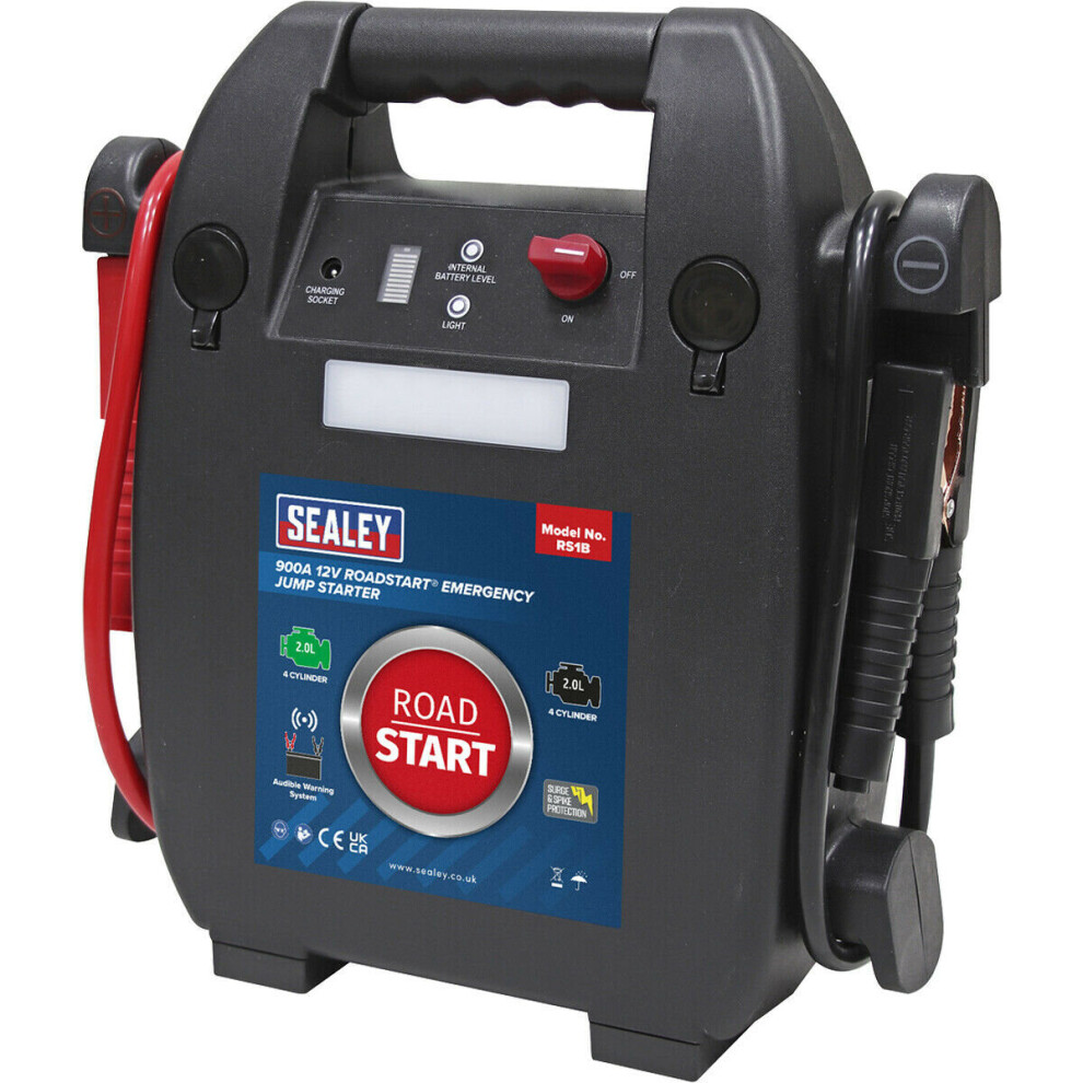 Loops 900A Emergency Jump Starter - Car Battery Jump Start Charge - 4 Cylinder Engines