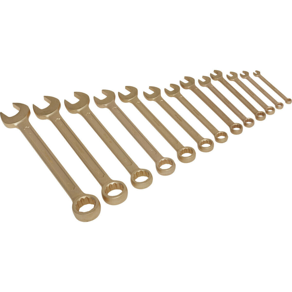 13 Piece Combination Spanner Set - 8 to 32mm - Non-Sparking Beryllium Copper