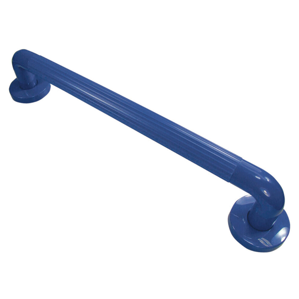 Blue UPVC Plastic Bathroom Wall Grab Bar - 300mm Length - Reinforced Fixings