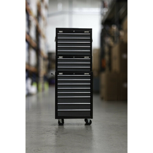 Loops Stacking 16 Drawer Topchest Mid Box & Rollcab Bundle - BB Slides - Black & Grey 2