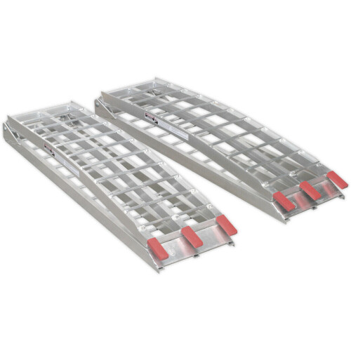 Loops PAIR Aluminium Loading Ramps - 680kg Capacity Per Pair - Folding Design