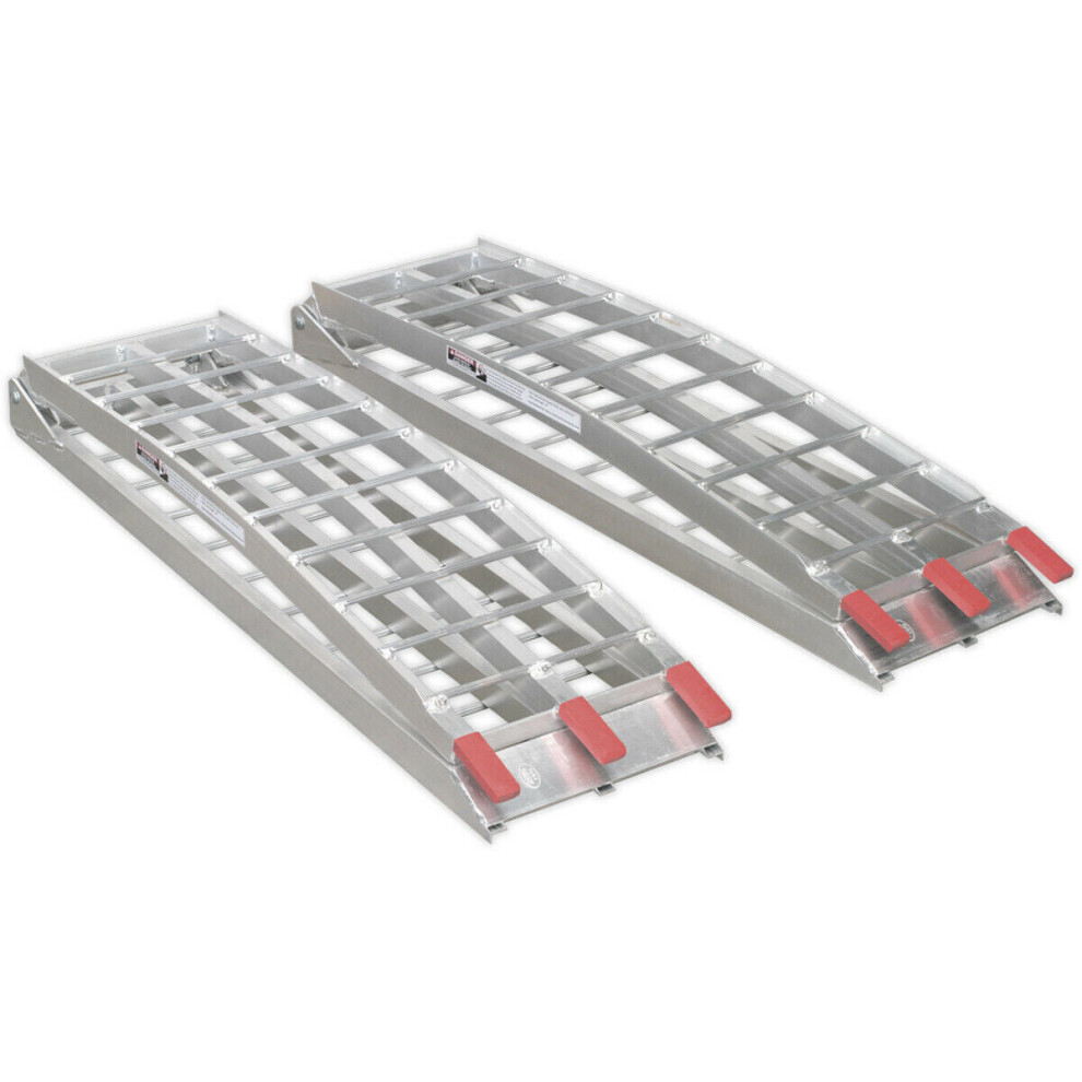 Pair Aluminium Loading Ramps - 680Kg Capacity Per Pair - Folding Design 5056524286364