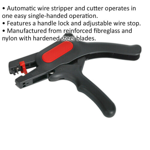 Loops Automatic Pistol Grip Wire Stripping Tool - Handle Lock - Adjustable Wire Stop 1
