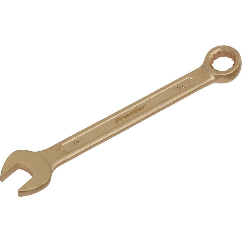 Loops 12Mm Non-Sparking Combination Spanner - Open-End & 12-Point Walldrive Ring