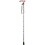 Loops Deluxe Ambidextrous Foldable Walking Cane - 5 Height Settings - Rose Design 4