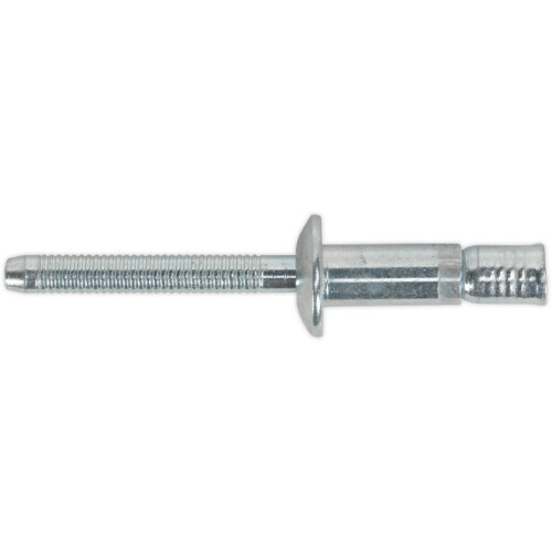 Loops 100 PACK - 6.3mm x 32mm Structural Steel Rivets - Zinc Plated Compression Pins