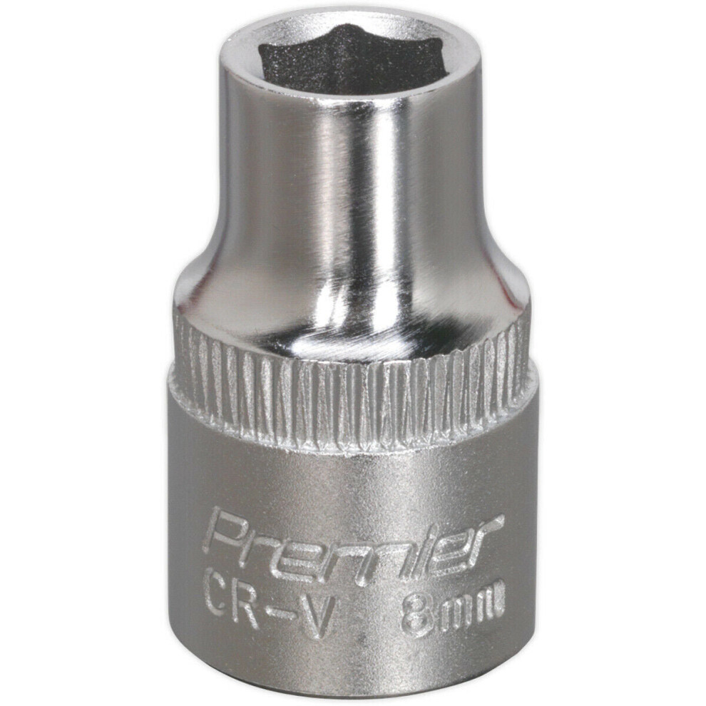 Loops 8Mm Forged Steel Drive Socket - 3/8" Square Drive - Chrome Vanadium Socket