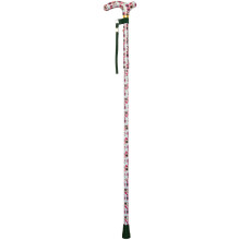 Deluxe Ambidextrous Foldable Walking Cane - 5 Height Settings - Rose Design