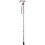 Loops Deluxe Ambidextrous Foldable Walking Cane - 5 Height Settings - Rose Design 1