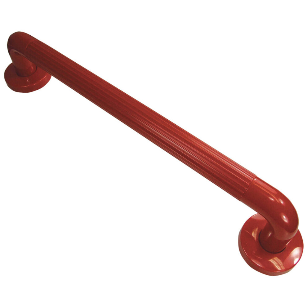 Red UPVC Plastic Bathroom Wall Grab Bar - 450mm Length - Reinforced Fixings