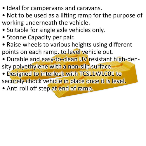Loops PAIR 3 Stage Vehicle Levelling Ramps - 5000kg Capacity per Pair - Car Servicing 1