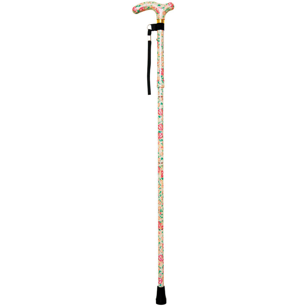 Loops Deluxe Ambidextrous Foldable Walking Cane - 5 Height Settings - Blossom
