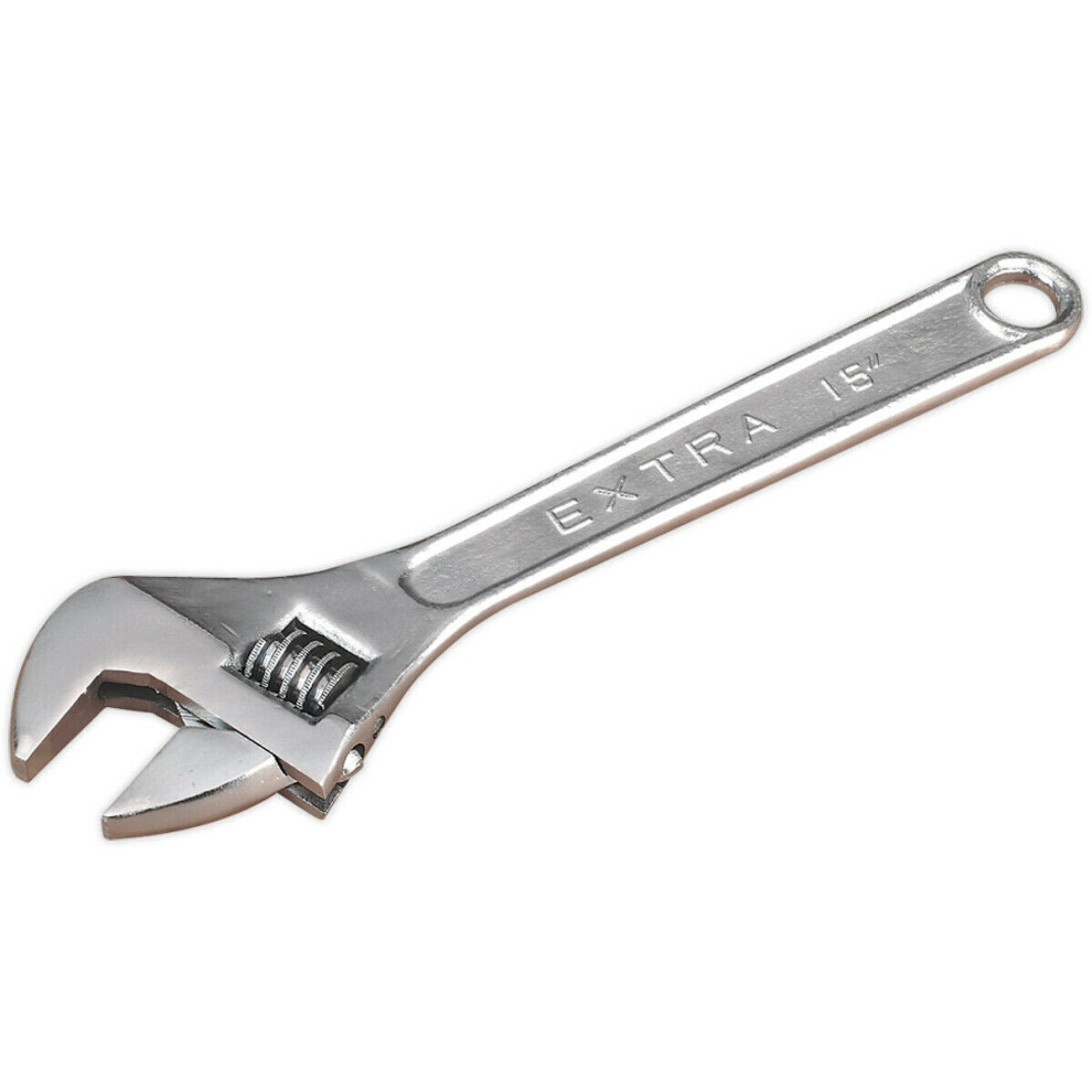 375Mm Adjustable Wrench - Chrome Plated Steel - 43Mm Offset Jaws - Spanner 5056581903150