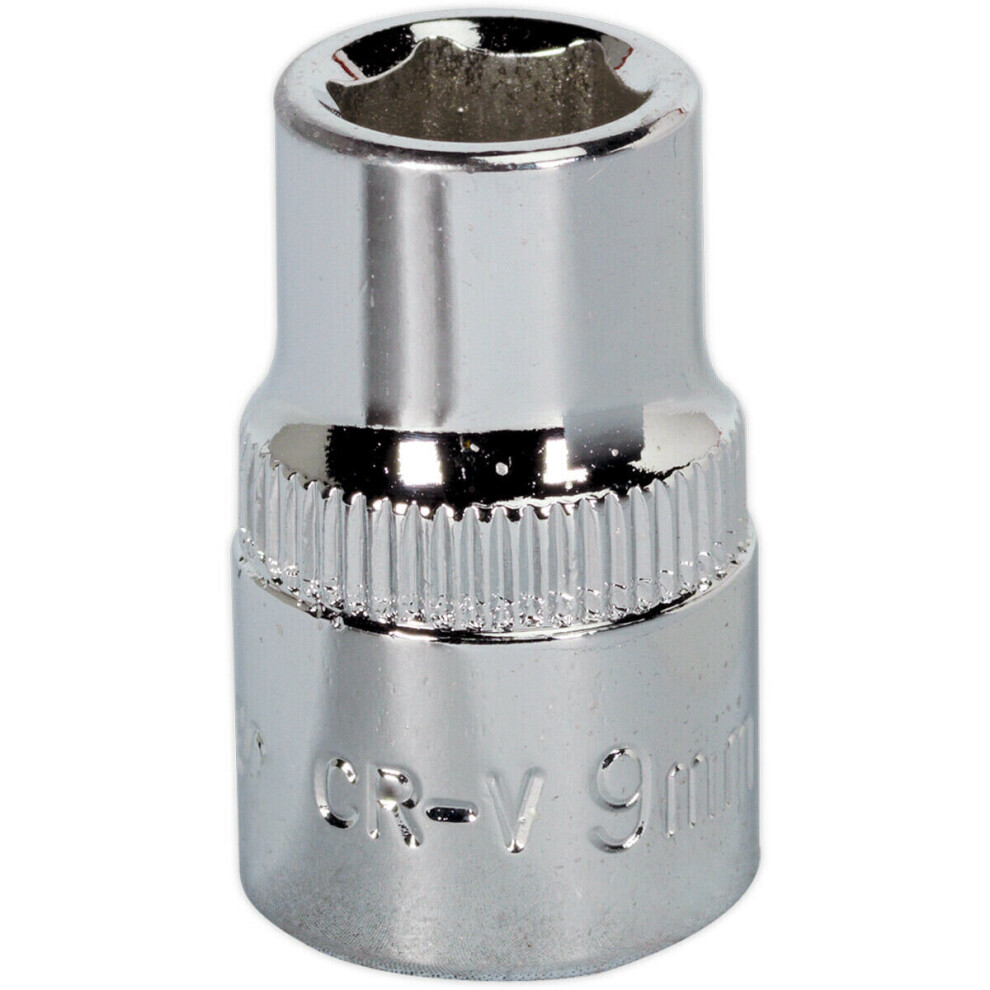 9Mm Forged Steel Drive Socket - 3/8" Square Drive - Polished Chrome Vanadium 5056581923097