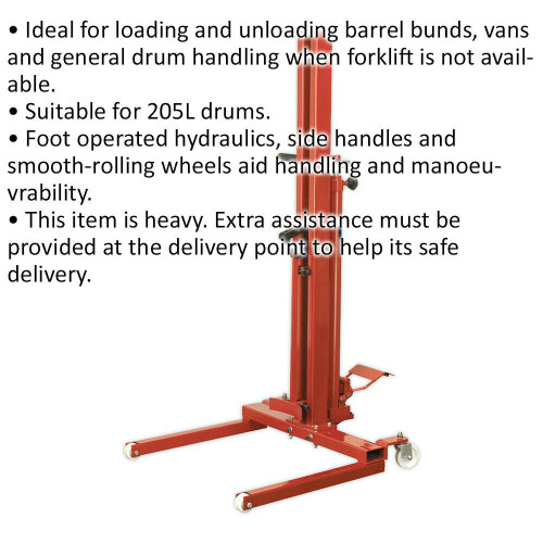 Loops Hydraulic 205L Drum Truck & Van Loader - Foot Operated - Loading  & Unloading 1