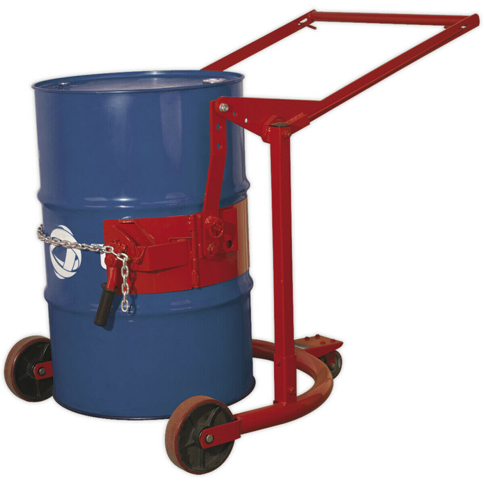 Mobile 205L Drum Handler Truck - Braked Castor - Manually Adjustable Trolley