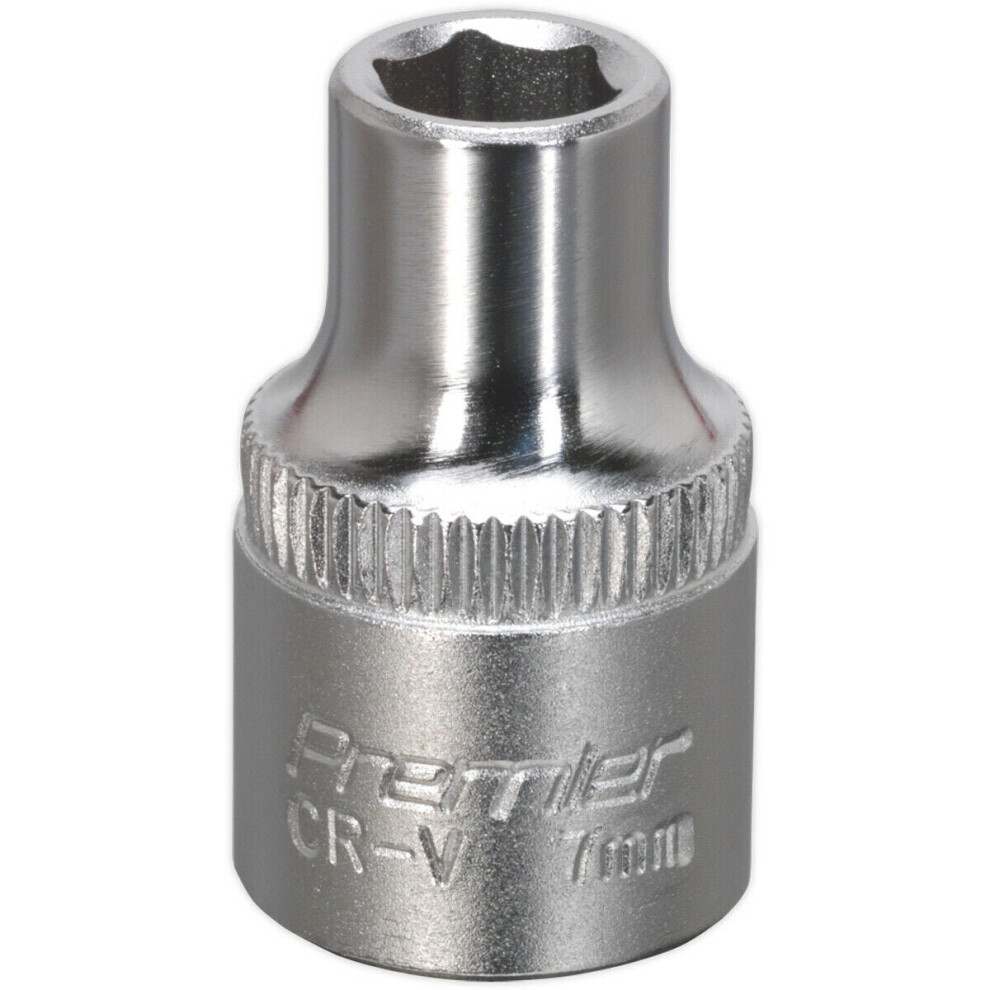 Loops 7Mm Forged Steel Drive Socket - 3/8" Square Drive - Chrome Vanadium Socket