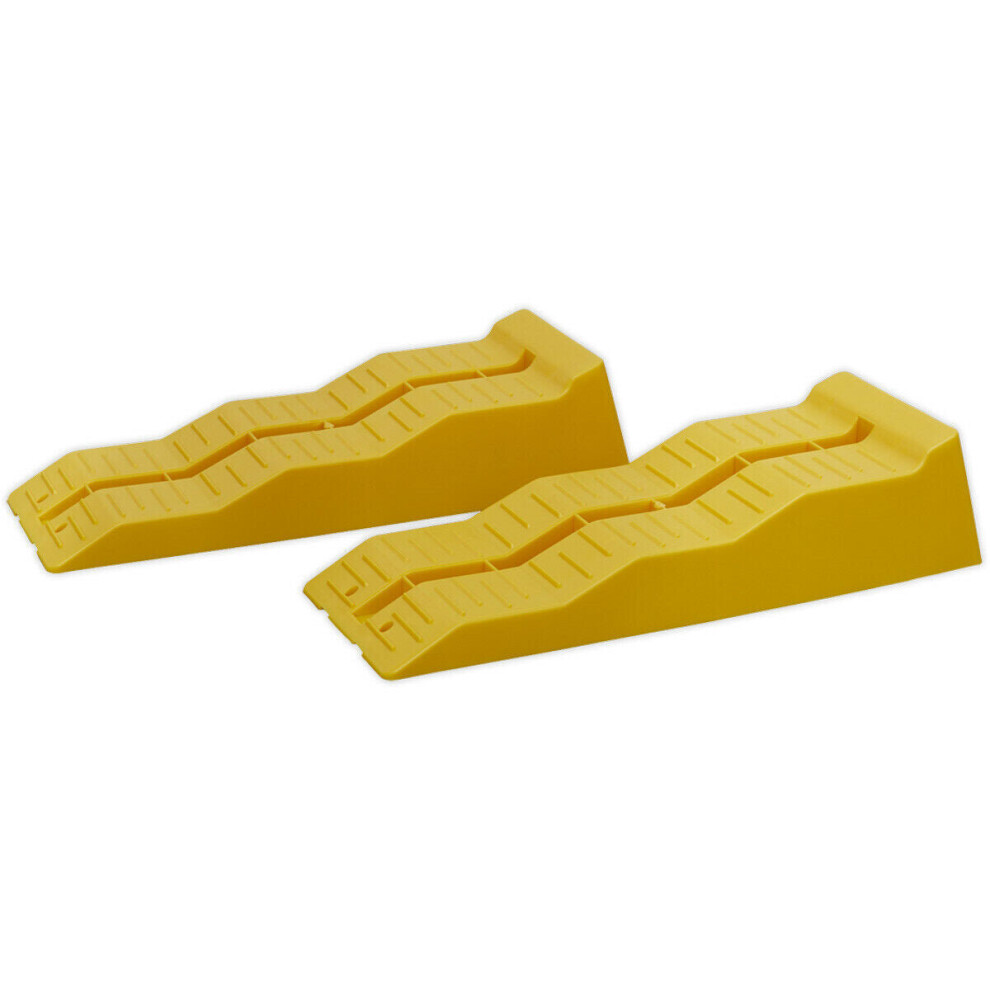Loops Pair 3 Stage Vehicle Levelling Ramps - 5000Kg Capacity Per Pair - Car Servicing