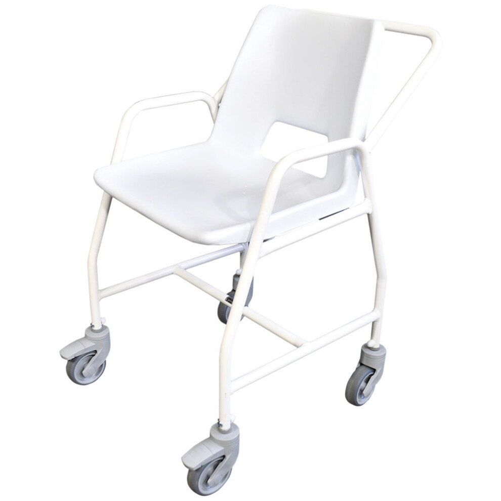 Aidapt Mobile Shower Chair With Castors - 2 Brake Design - Fixed Height - Easy To Clean