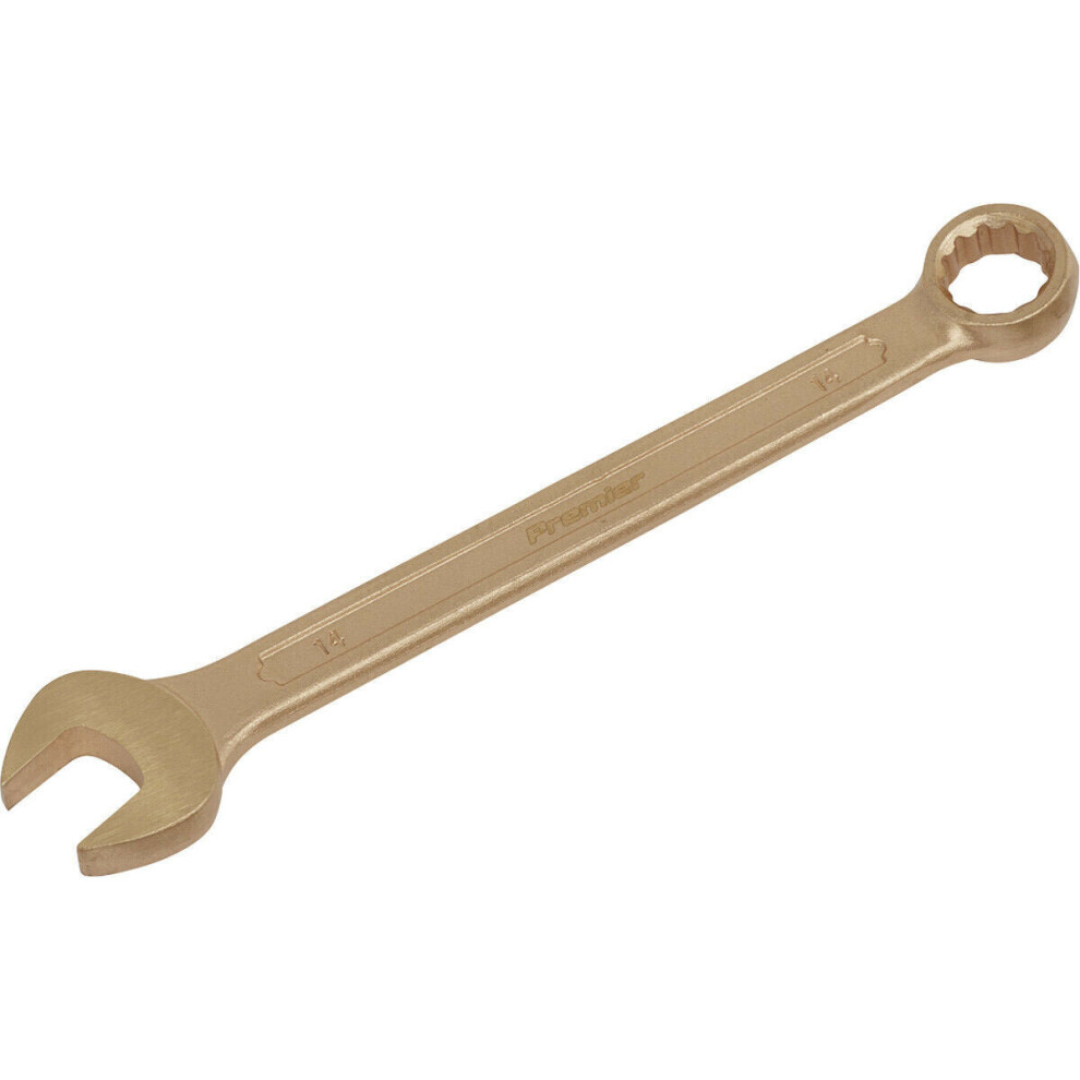Loops 14Mm Non-Sparking Combination Spanner - Open-End & 12-Point Walldrive Ring