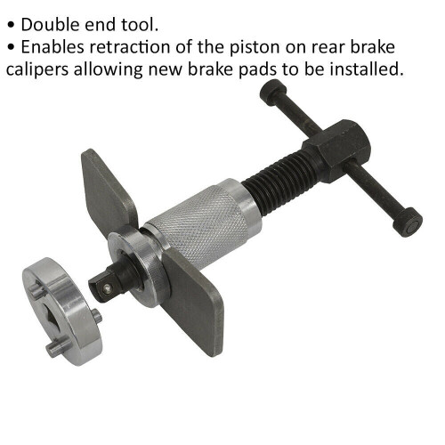 Loops Brake Piston Wind-Back Tool - Left Handed - Double Adaptor - Piston Retraction 1