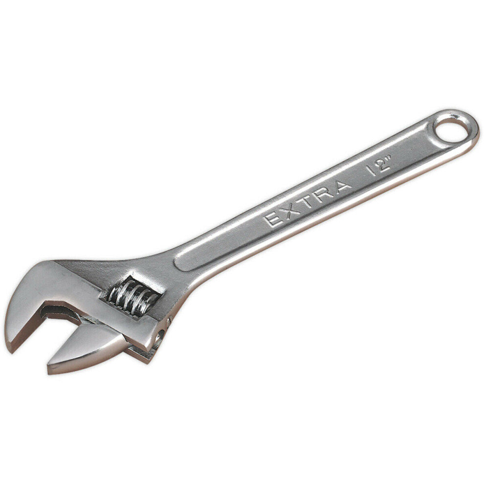 300Mm Adjustable Wrench - Chrome Plated Steel - 34Mm Offset Jaws - Spanner 5056581903143