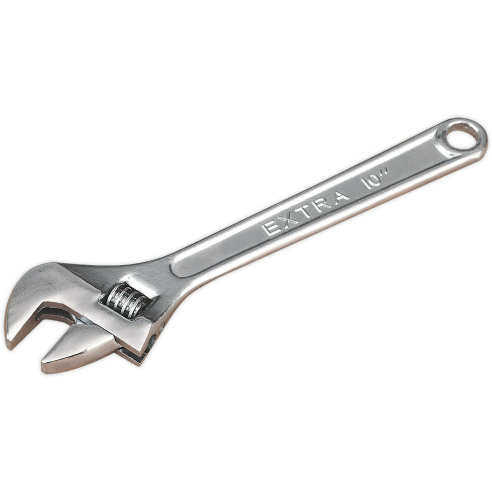 Loops 250Mm Adjustable Wrench - Chrome Plated Steel - 28Mm Offset Jaws - Spanner