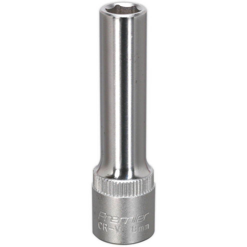 8mm Forged Steel Deep Drive Socket - 3/8" Square Drive - Chrome Vanadium Socket