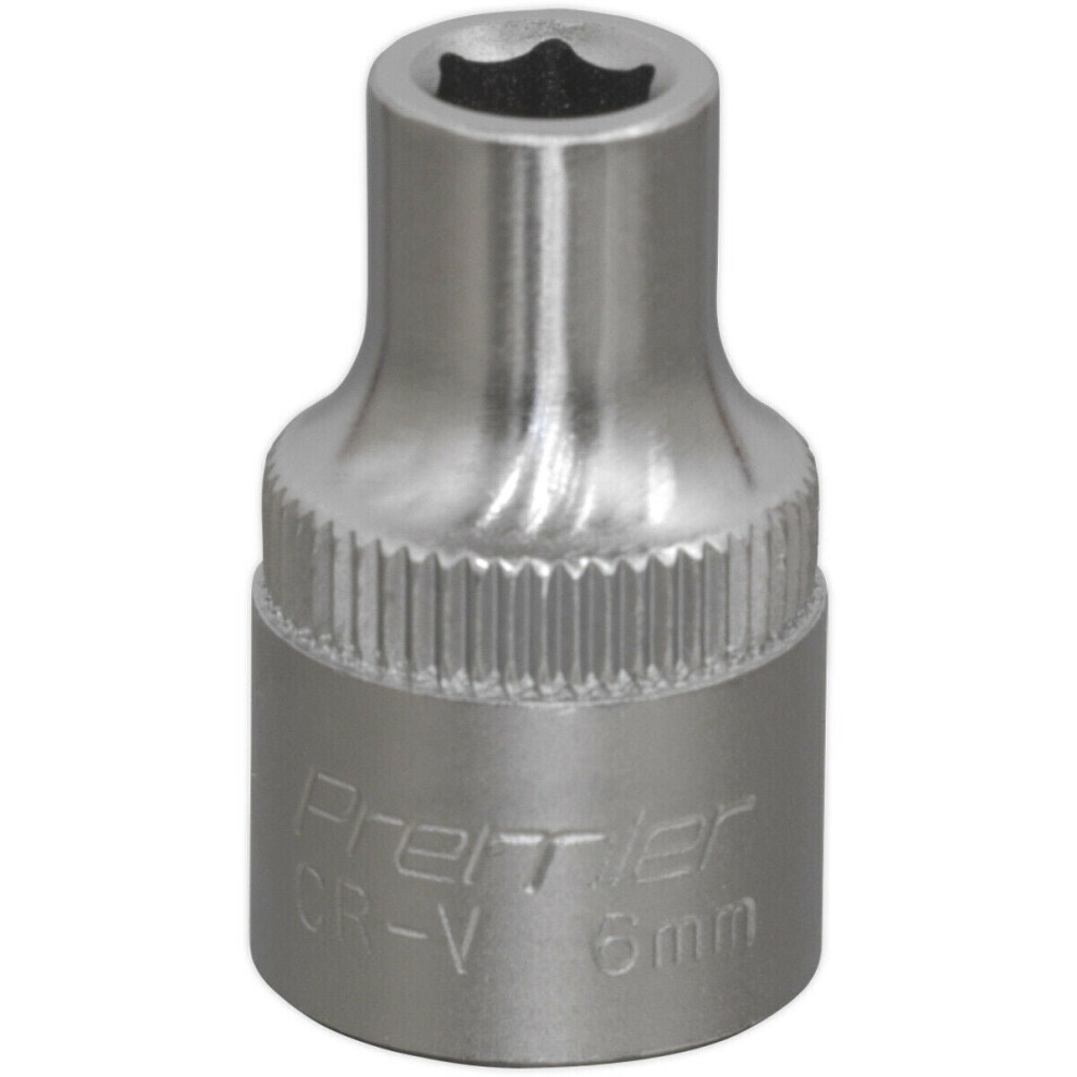 Loops 6Mm Forged Steel Drive Socket - 3/8" Square Drive - Chrome Vanadium Socket