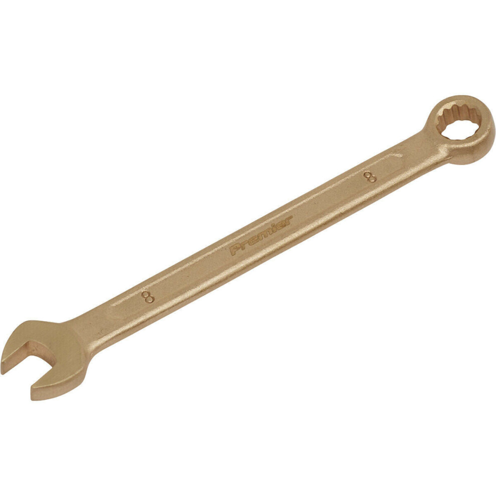 8Mm Non-Sparking Combination Spanner - Open-End & 12-Point Walldrive Ring 5056524290842