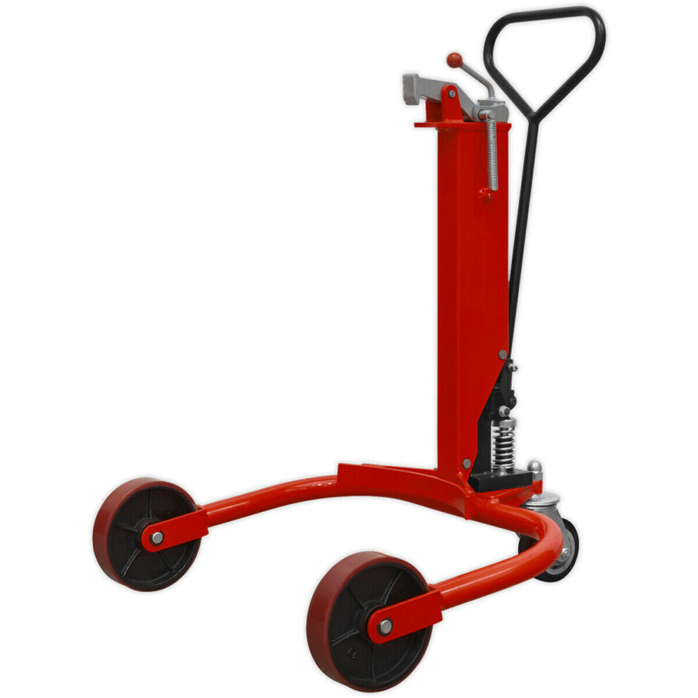 205L Hydraulic Drum Truck - 300Mm Lifting Height - Heavy Duty Wheels - Brake 5056524273340