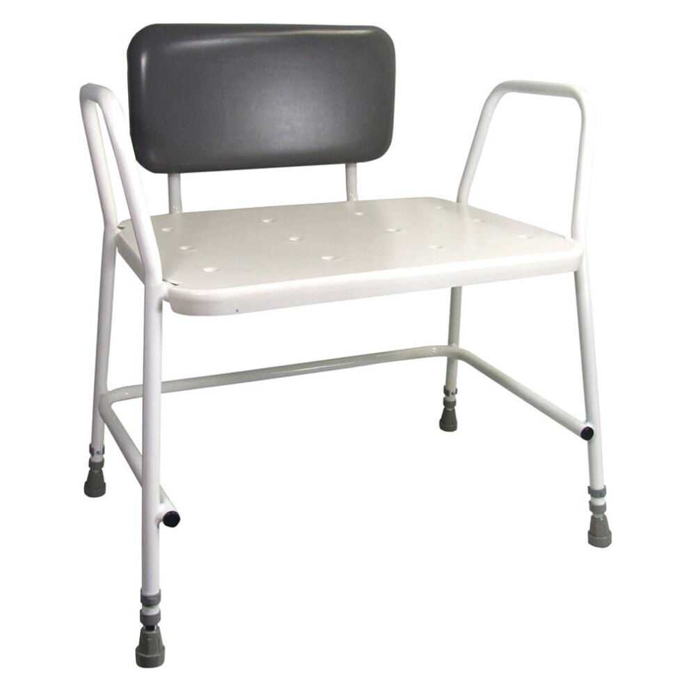 Loops Unisex Metallics Bariatric Tubular Steel Shower Stool - Height Adjustable - Back Support - In 254Kg - Image 2