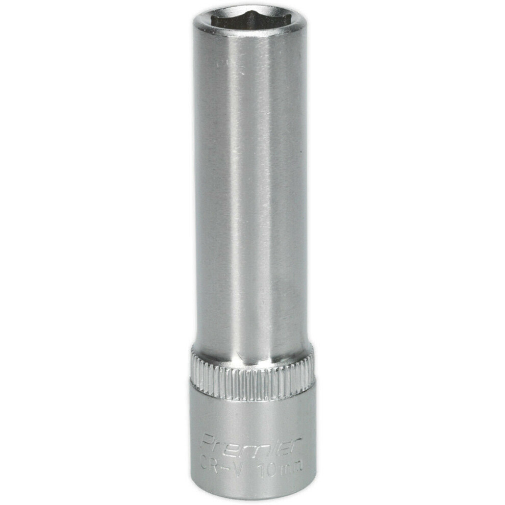 Loops 10Mm Forged Steel Deep Drive Socket - 3/8" Square Drive - Chrome Vanadium Socket