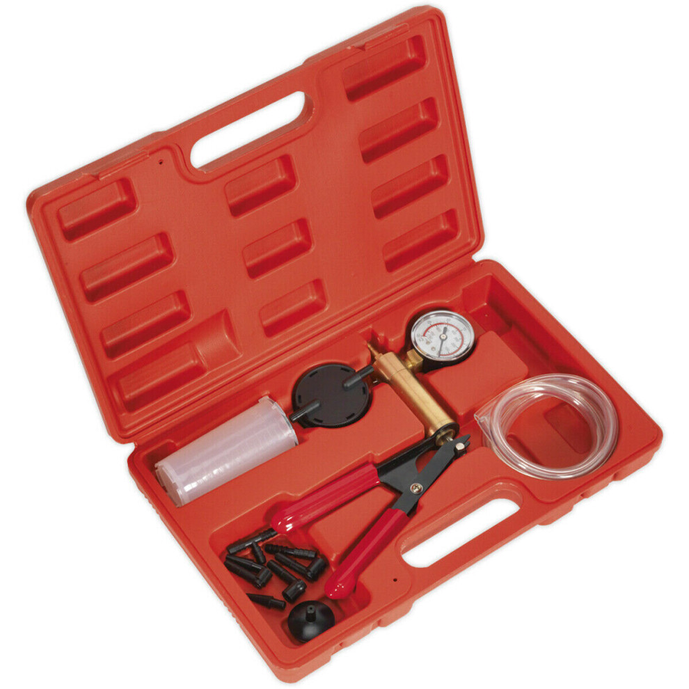 Vacuum Tester & Brake Bleeding Kit - Easy-to-Read Gauge - Brake Diagnostic Tool