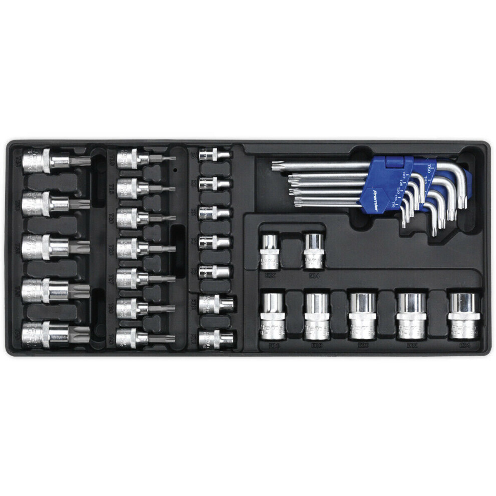 35 Piece PREMIUM TRX-Star Key Socket Bit & Socket Set with Modular Tool Tray