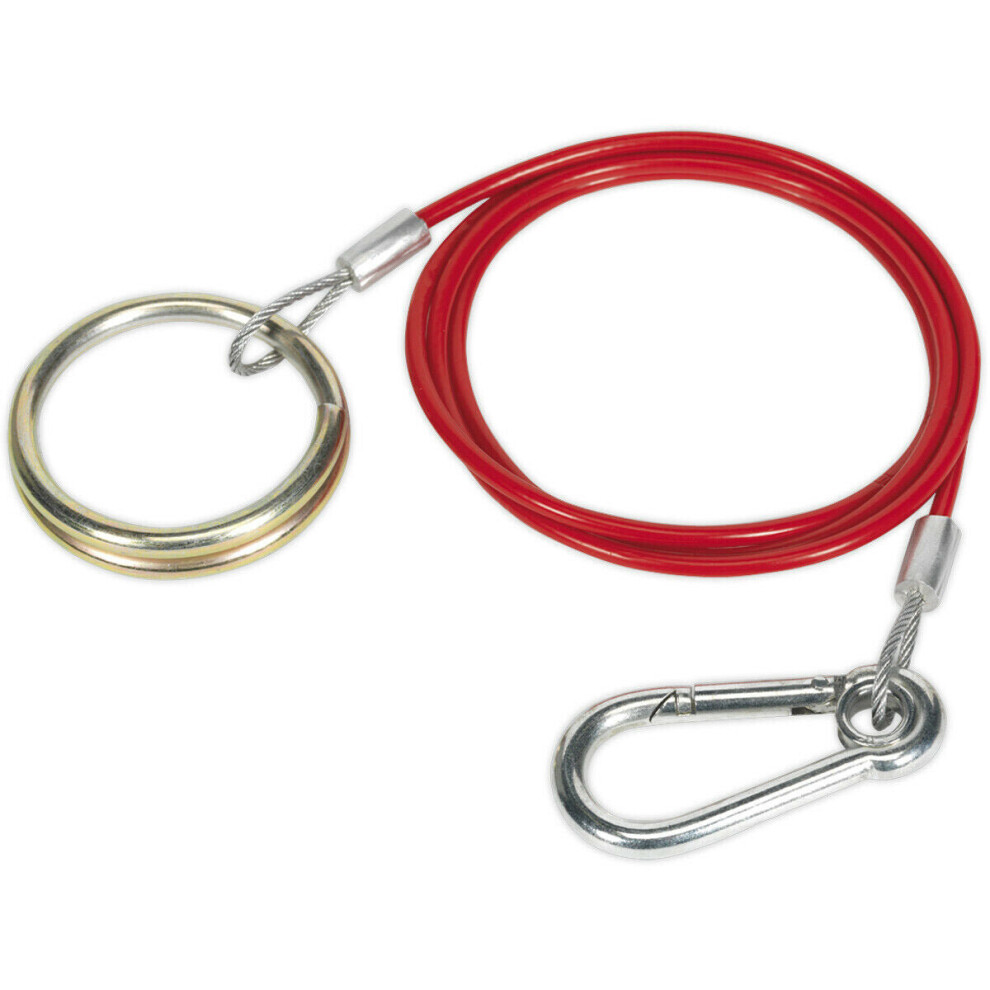 Loops Breakaway Brake Cable - 1M X 2Mm - Heavy Duty Split Ring & Securing Ring