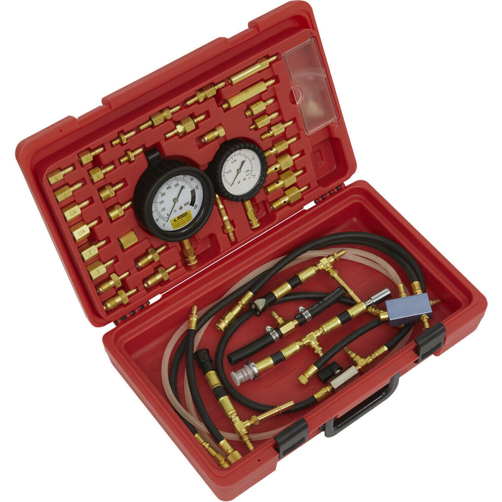 Fuel Injection Pressure Test Kit - High & Low Pressure Gauge - Release Valve