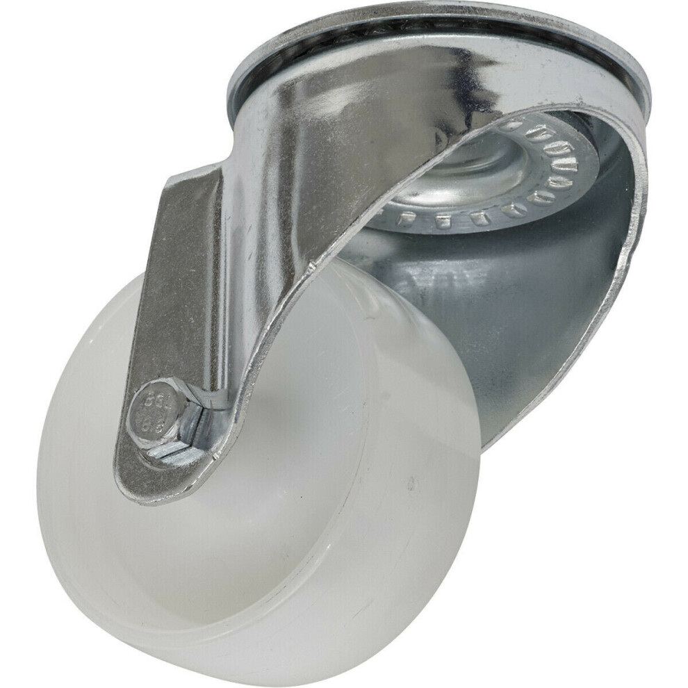 Loops 80Mm Bolt Hole Swivel Castor Wheel - 34Mm Tread - Non-Marking Polyamide
