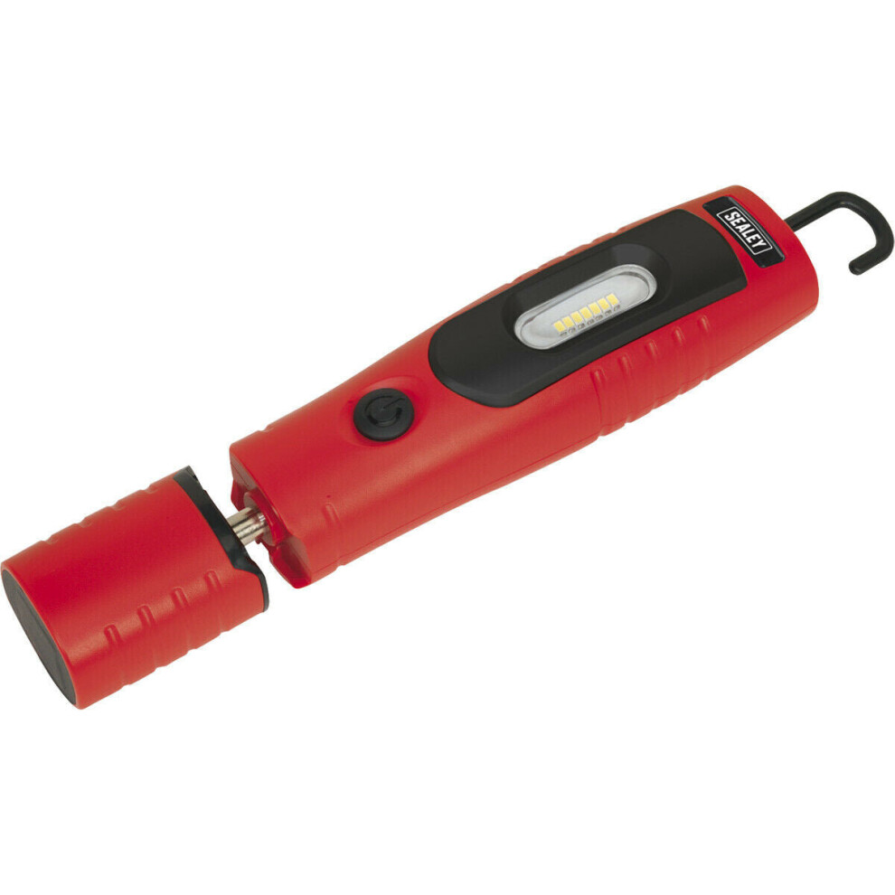 360Ã Swivel Inspection Light - 7 Smd & 3W Smd Led - Rechargeable - Red