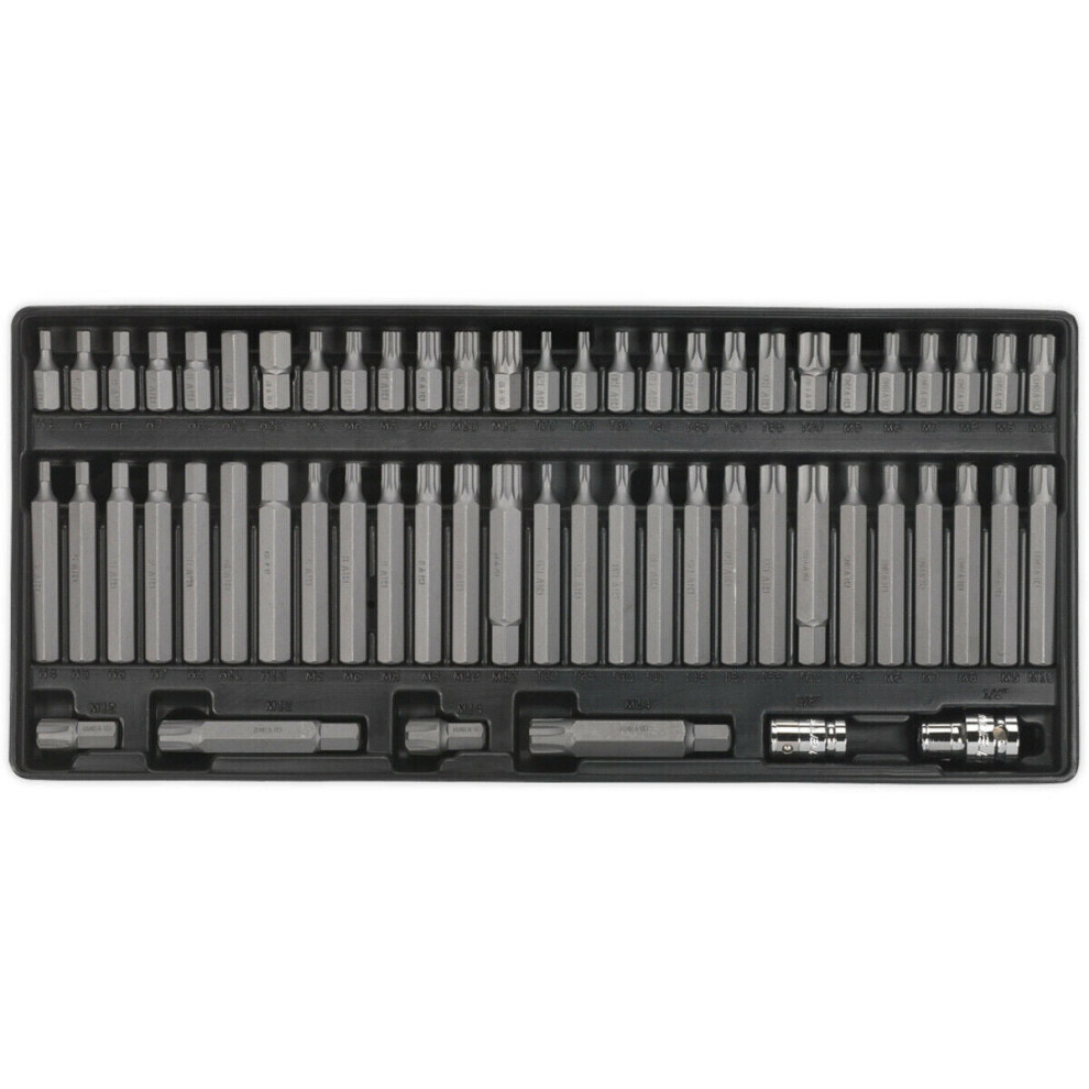 60pc Security TRX-Star Hex Ribe Spline Bit Set with 176 x 397mm Tool Tray