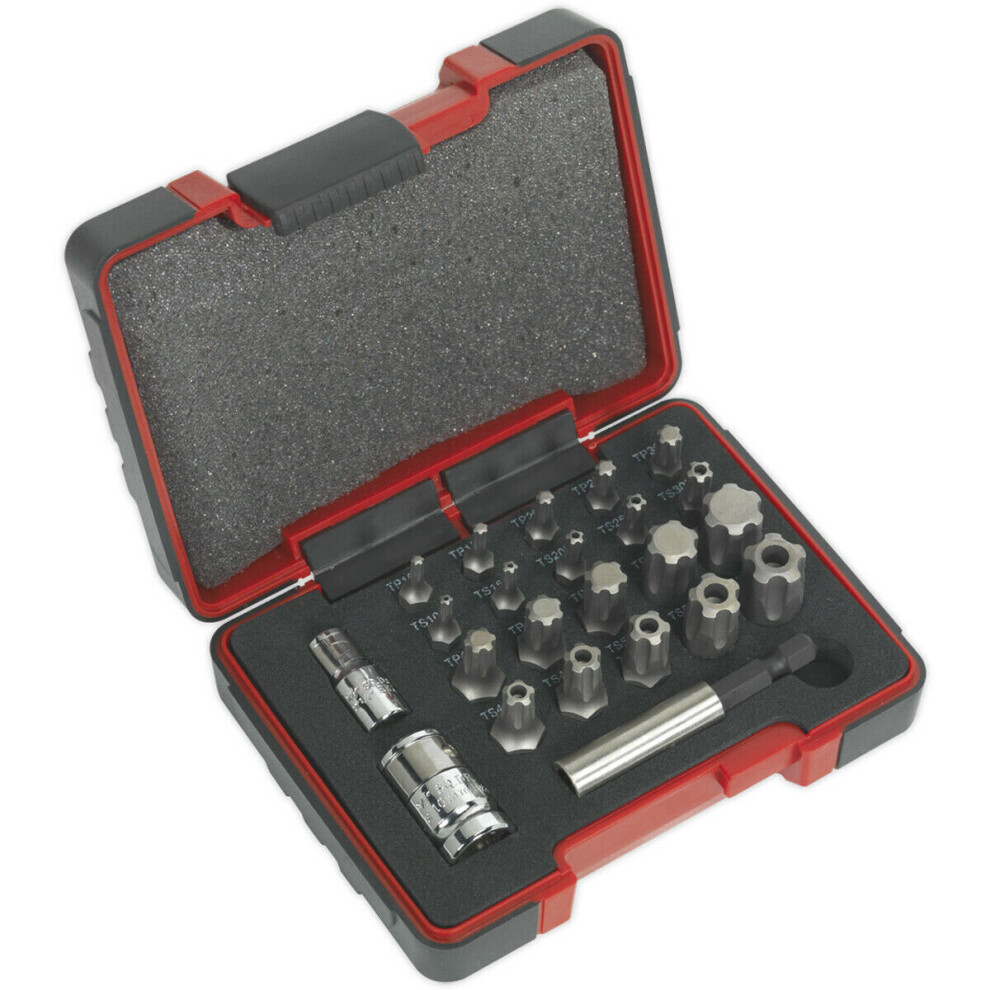 Loops 23 Pack Trx Star Security Socket Bit Set - 1/4" 3/8" Square Drive - T10 To T60