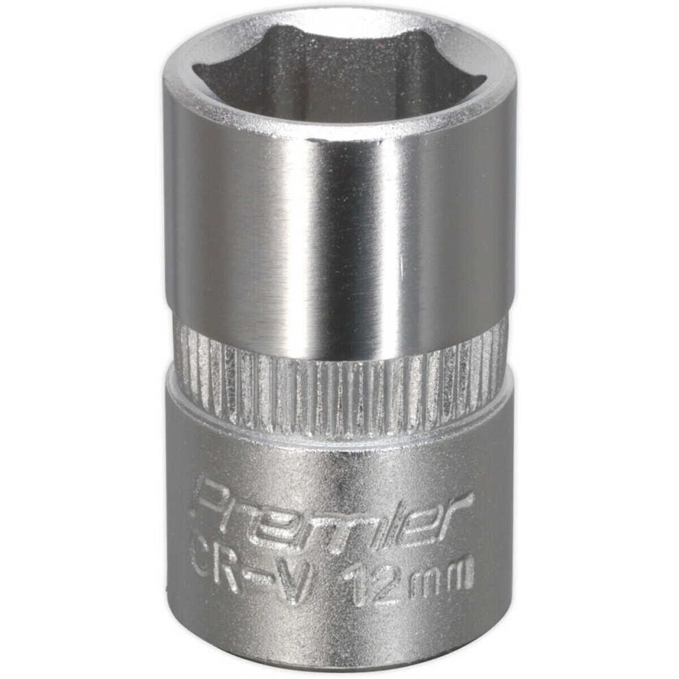 Loops 12Mm Forged Steel Drive Socket - 3/8" Square Drive - Chrome Vanadium Socket