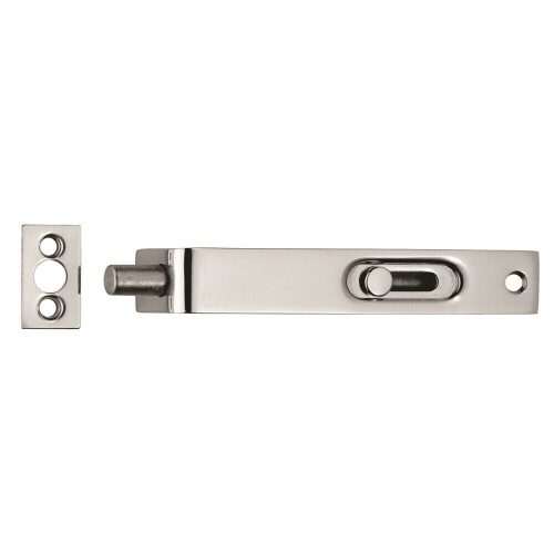 Loops Sunk Slide Flush Door Bolt with Flat Keep Plate 102 x 17mm Polished Chrome 1