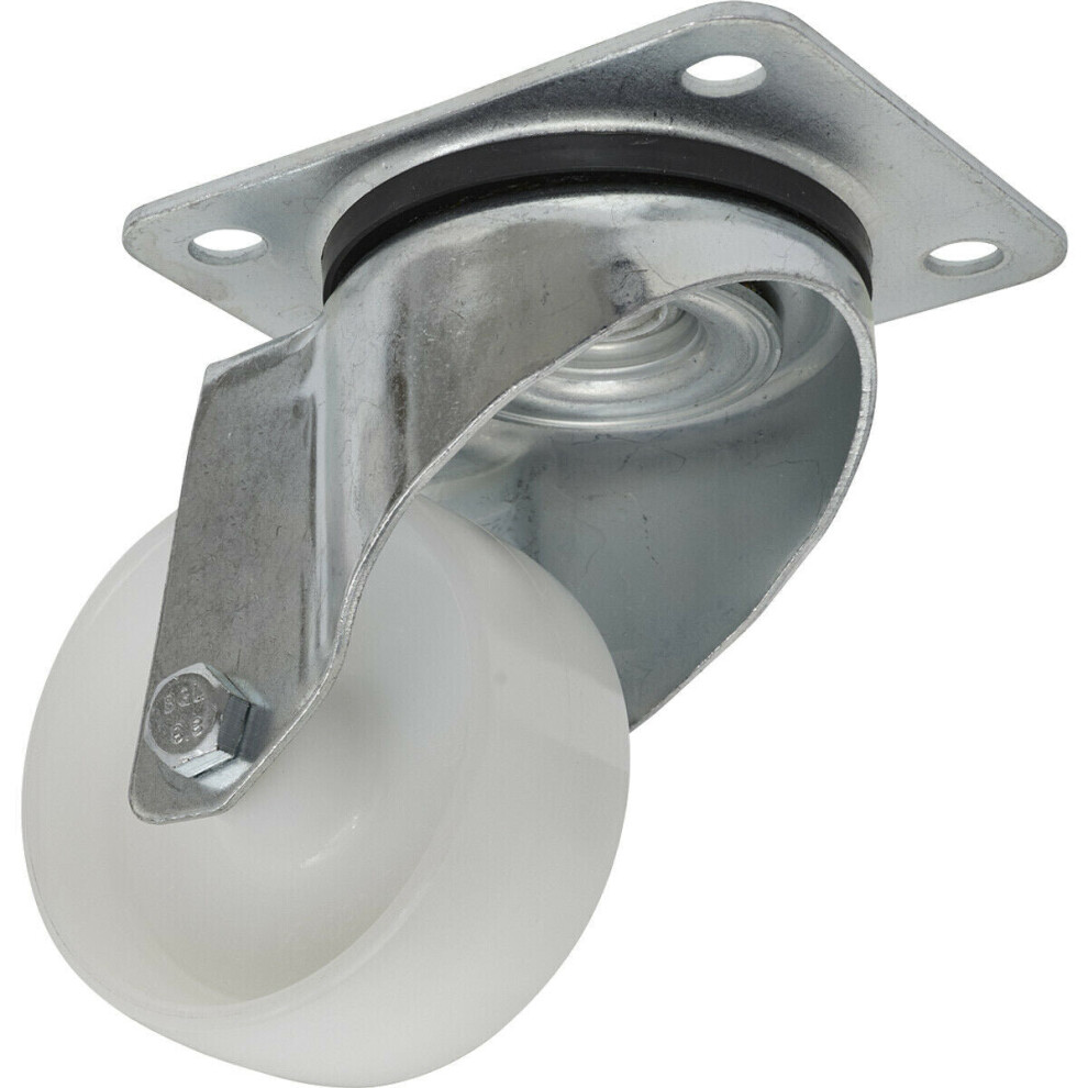 Loops 80Mm Swivel Plate Castor Wheel - 34Mm Tread - Non-Marking Polyamide Wheel