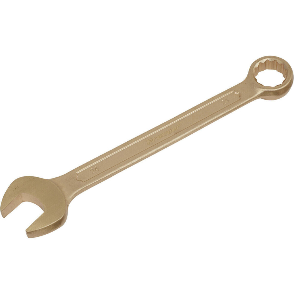 Loops 24Mm Non-Sparking Combination Spanner - Open-End & 12-Point Walldrive Ring