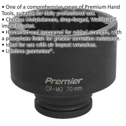 Loops 70mm Forged Impact Socket - 3/4 Inch Sq Drive - Chromoly Impact Wrench Socket 1