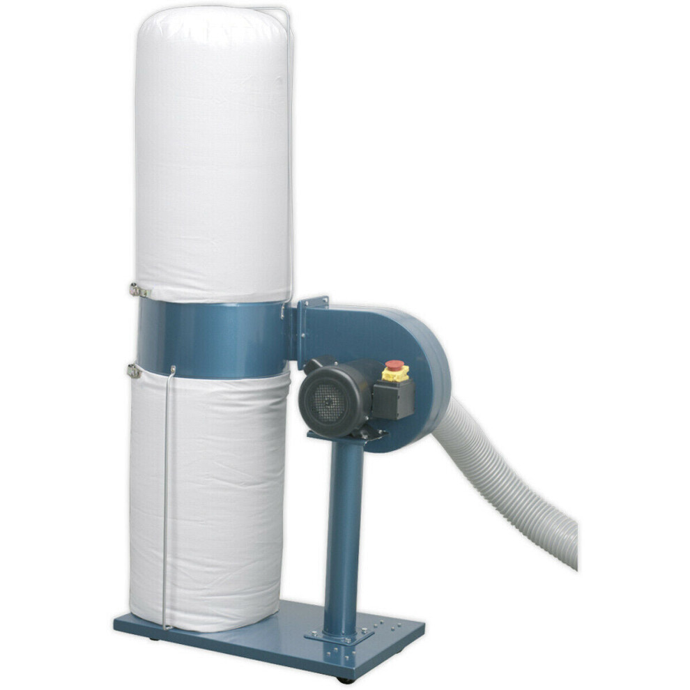 230V Dust & Chip Extractor - 1Hp Mobile Workshop Extractor - 2M X 100Mm Ducting 5056581921239