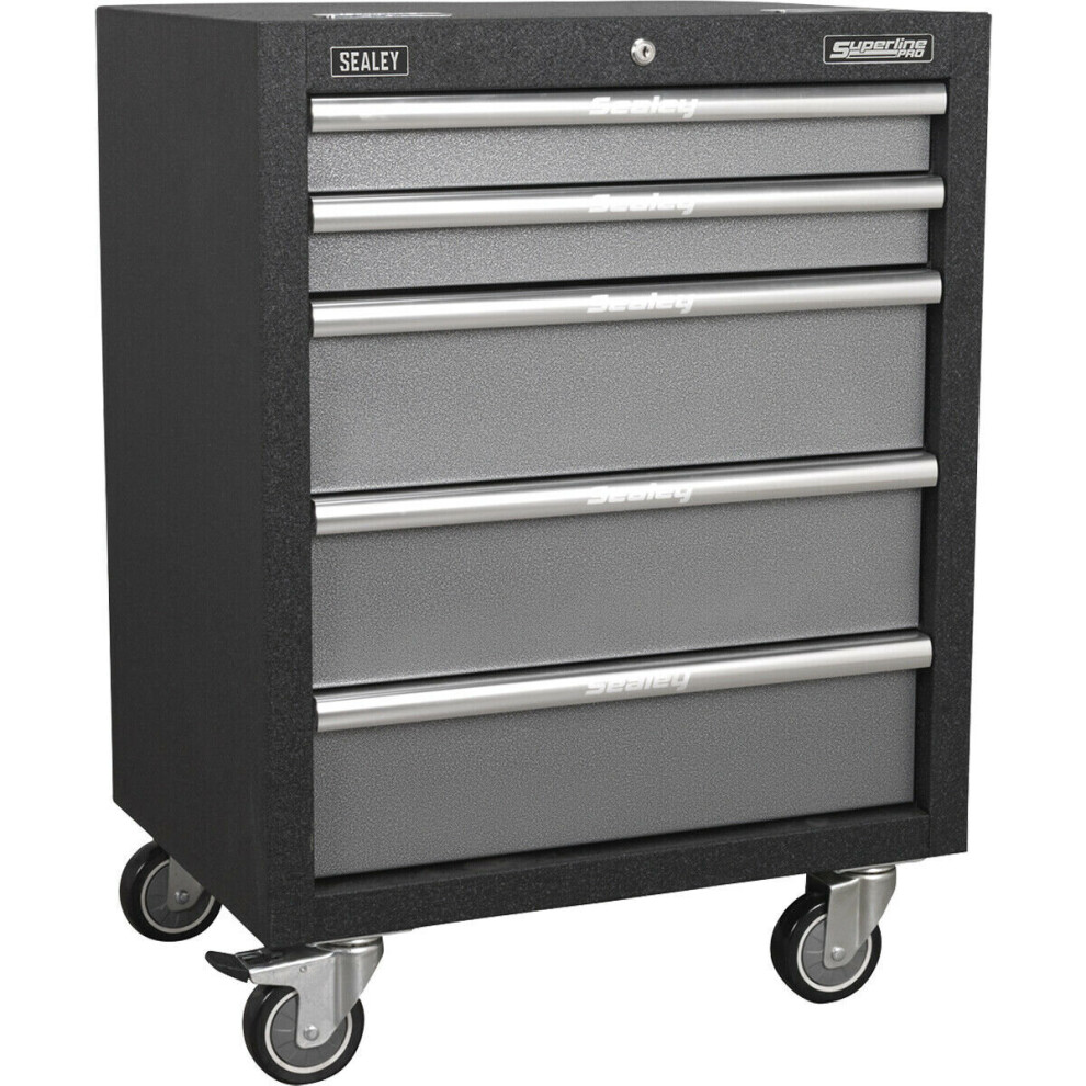 650mm Modular 5 Drawer Mobile Cabinet - Ball Bearing Slides - Swivel Castors